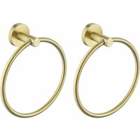Handtuchhaken zur Wandmontage, goldfarben, Handtuchhalter, gebürstetes Messing, Edelstahl SUS304, 2er-Set, A2180DG-BZ-P2 – Gebürstetes Messing von FUHUIDA TRADING