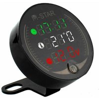 Nazalus-Hot Sale-4 in 1 Motorrad ATV Voltmeter + Elektronische Uhr + Thermometer + Stoppuhr Digital LED Temperatur Spannungstester, Schwarz von FUHUIDA TRADING