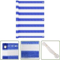 The Living Store Balkon-Sichtschutz Blau und Weiß 75x400 cm HDPE - Balkon Sichtschutz - HDPE Sichtschutz - Windsichtsschutz - Wasserabweisender von FUHUIDA TRADING