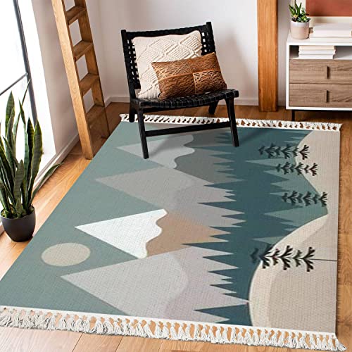 FUIENCFKE Teppich, Berg, Vintage, Bergwald, skandinavischer Stil, waschbar, Flurläufer, Teppich, Matte, minimalistische Heimdekoration für Wohnzimmer, Schlafzimmer, Kinderzimmer, Spielzimmer FUIENCFKE Teppich, Berg, Vintage, Bergwald, skandinavischer Stil, waschbar, Flurläufer, Teppich, Matte, minimalistische Heimdekoration für Wohnzimmer, Schlafzimmer, Kinderzimmer, Spielzimmer von FUIENCFKE