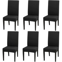Set mit 6 Universal-Stretch-Stuhlhussen – Modern – Schwarz von FUIENKO
