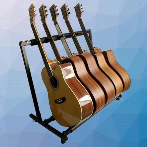 FUIERI Multi-Layer-Gitarrenständer, Universell Passend Multistand Guitar Stand mit Mehreren Halterungen, Gitarrenhalter Gitarrenstand,Schwarz von FUIERI