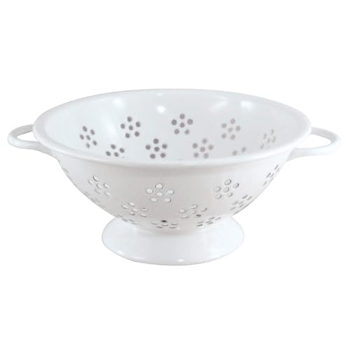 Honeyware 87021 Salatseiher Abtropfsieb aus Emaille, Durchmesser 22 cm, mit Griffen von FUJIHORO