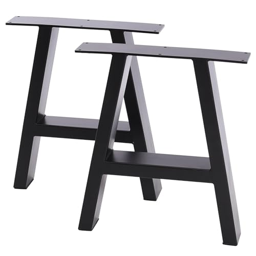 FUKEA 2 Stück Tischbeine A Form Tischbeine Metall Schwarz Outdoor Tischgestell DIY Möbelfüße für Schreibtisch Couchtisch Esstisch B70 x H72 cm von FUKEA