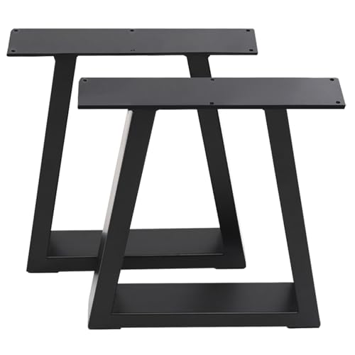 FUKEA Tischbeine Metall 2 Stück Trapezförmig Tischfüße Schwarz Tischgestell DIY Möbelfüße für Schreibtisch Couchtisch Esstisch Sitzbank B60 x H72 cm von FUKEA
