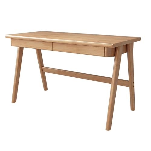 FUKEFUZ Großer Gaming-Schreibtisch Aus Massivholz Mit Stuhl, Eck-Bürotisch In L-Form Mit Schubladen, Mehrere Farboptionen, Computertisch, Perfekt Fürs Schlafzimmer(Wood,NO Chair_39.4IN) von FUKEFUZ