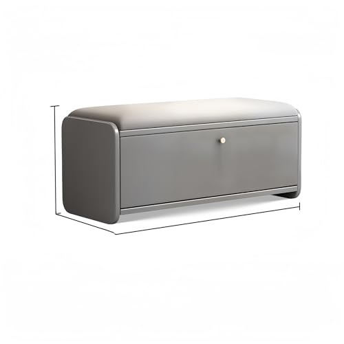FUKEFUZ Schuhregalschrank Mit Kippfunktion, Ottomane Für Den Schrank Mit Stauraum, Eingangsbank Aus Massivholz, Moderner, Weich Gepolsterter Sitz, Schuhregal 4 Farben Erhältlich(Gray,31.5in) von FUKEFUZ