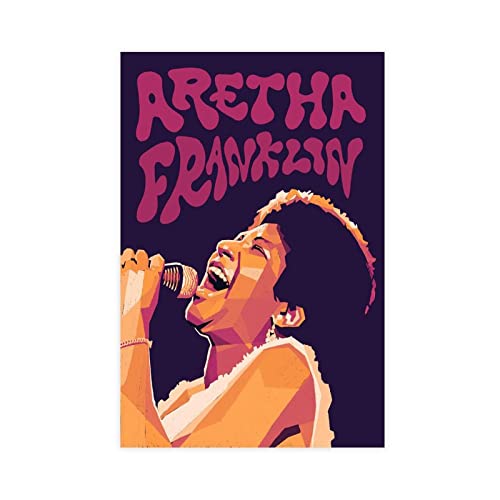 Aretha Franklin Poster Cover Leinwand Poster Schlafzimmer Dekor Sport Landschaft Büro Zimmer Dekor Geschenk ohne Rahmen Stil 08x12inch (20x30cm) von FUKITT