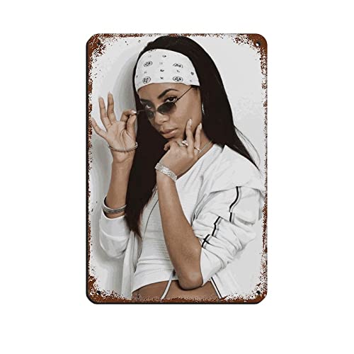 FUKITT Aaliyah Poster Cover (1) Blechschild Vintage Metall Pub Club Cafe Bar Home Wandkunst Dekoration Poster Retro 20 x 30 cm von FUKITT