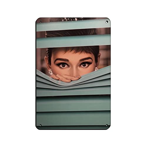 FUKITT Audrey Art Hepburn Poster (1) Blechschild Vintage Metall Pub Club Cafe Bar Home Wandkunst Dekoration Poster Retro 20 x 30 cm von FUKITT