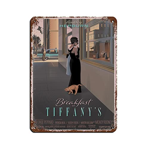 FUKITT Audrey Breakfast at Tiffany's Hepburn Poster (5) Blechschild Vintage Metall Pub Club Cafe Bar Home Wandkunst Dekoration Poster Retro 30 x 40 cm von FUKITT