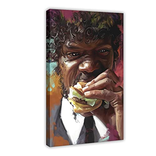 FUKITT Filmposter "Jules Winnfield Samuel L Jackson Pulp Fiction", Leinwand, Poster, Wandkunst, Dekoration, Bild für Wohnzimmer, Schlafzimmer, Dekoration, Rahmenstil, 20 x 30 cm von FUKITT