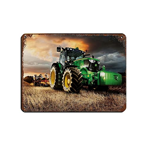 FUKITT John Deere Traktor Retro Auto Poster (1) Blechschild Vintage Metall Pub Club Cafe Bar Home Wandkunst Dekoration Poster Retro 30 x 40 cm von FUKITT