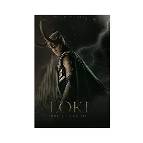 FUKITT Loki Laufeyson Filmposter, Leinwand, Poster, Schlafzimmer, Dekoration, Sport, Landschaft, Büro, Raumdekoration, Geschenk, Rahmen-Stil, 30 x 45 cm von FUKITT