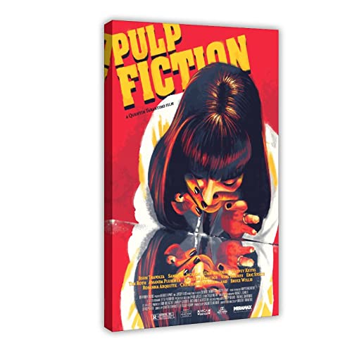 FUKITT Pulp Fiction Film-Poster, Leinwand, Poster, Wandkunst, Dekoration, Bilder, Gemälde für Wohnzimmer, Schlafzimmer, Dekoration, Rahmenstil, 20 x 30 cm von FUKITT