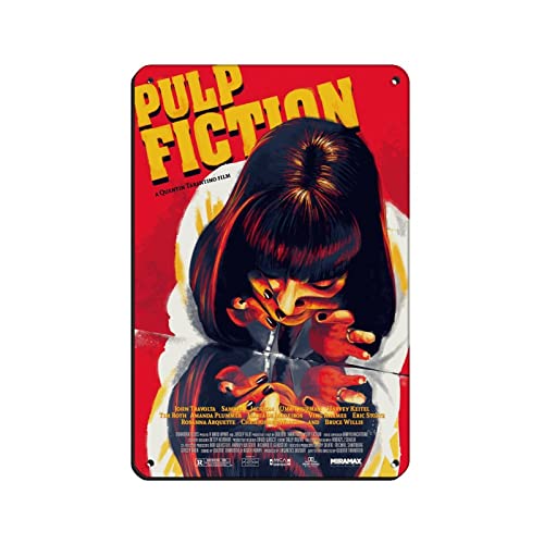FUKITT Pulp Fiction Film-Poster, Leinwand-Poster (2) Blechschild, Vintage-Metall, Pub, Club, Café, Bar, Zuhause, Wandkunst, Dekoration, Poster, Retro, 20 x 30 cm von FUKITT