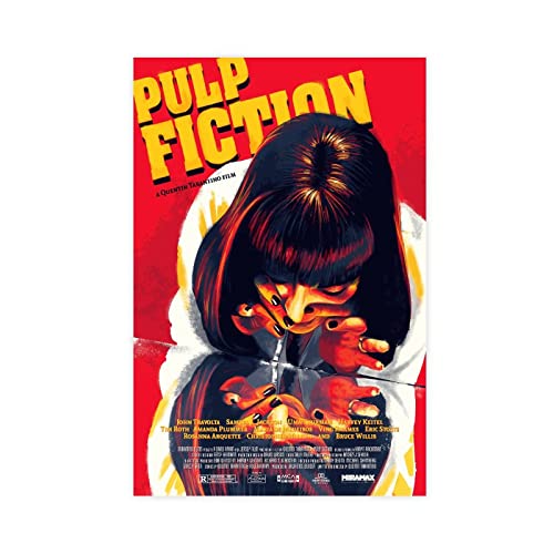 FUKITT Pulp Fiction Film-Poster Leinwand Poster (2) Leinwandposter Wandkunst Dekor Druck Bild Gemälde für Wohnzimmer Schlafzimmer Dekoration Rahmen Stil 50 x 75 cm von FUKITT