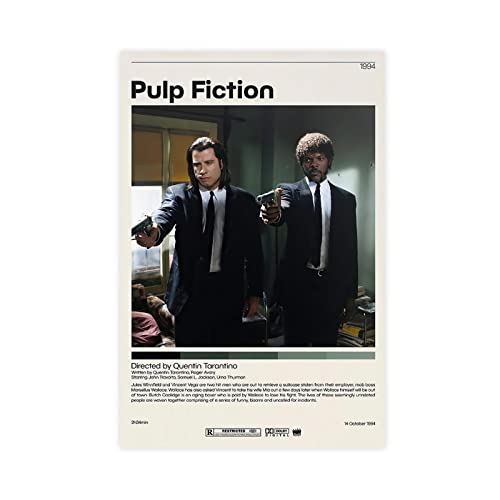 FUKITT Pulp Fiction Poster Quentin Tarantino Vintage Poster (1) Leinwandposter Wandkunst Dekor Druck Bild Gemälde für Wohnzimmer Schlafzimmer Dekoration Rahmen Stil 60 x 90 cm von FUKITT