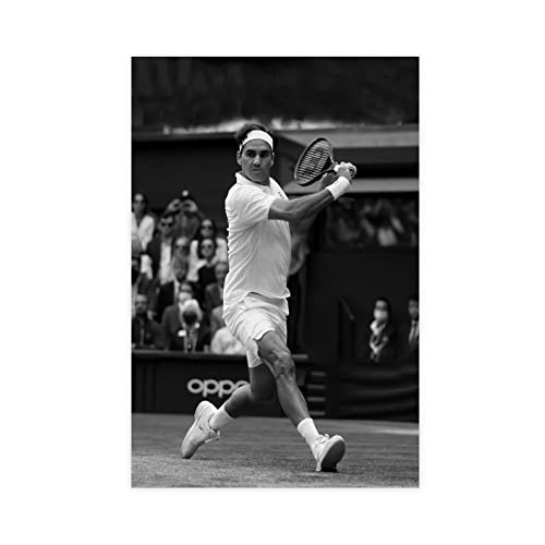 FUKITT Roger Federer Inspirierendes Kunstposter (25) Leinwand Poster Schlafzimmer Dekor Sport Landschaft Büro Zimmer Dekor Geschenk UnRAHMEN Stil 60 x 90 cm von FUKITT