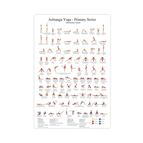 Familien-Yoga-Poster Cover von Yoga-Poster (12) Leinwand Poster Schlafzimmer Dekor Sport Landschaft Büro Zimmer Dekor Geschenk Rahmen Stil 20 x 30 cm von FUKITT