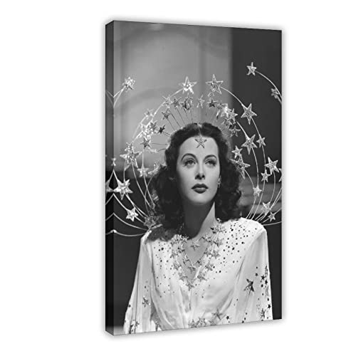 Hedy Lamarr Poster Leinwand Poster Wandkunst Dekor Bild Gemälde für Wohnzimmer Schlafzimmer Dekoration Rahmen Stil 08x12inch (20x30cm) von FUKITT