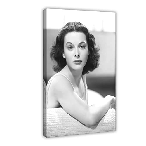 Hedy Lamarr Poster Leinwand Poster Wandkunst Dekor Bild Gemälde für Wohnzimmer Schlafzimmer Dekoration Rahmen Stil 08x12inch (20x30cm) von FUKITT