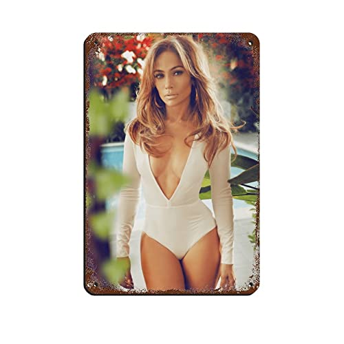 Jennifer Lopez Cover Poster Retro Poster Metall Blechschild Chic Art Retro Eisen Malerei Bar Menschen Höhle Cafe Familie Garage Poster Wanddekoration 20 x 30 cm von FUKITT