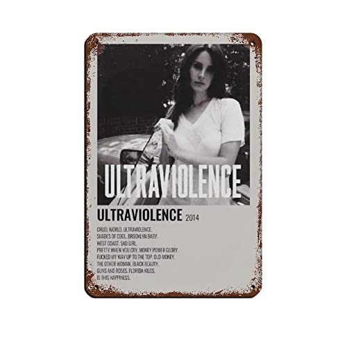 Lana Ultraviolence Album Poster Del Rey Cover (3) Retro Poster Metall Blechschild Chic Art Retro Eisen Malerei Bar Menschen Höhle Cafe Familie Garage Poster Wanddekoration 20 x 30 cm von FUKITT