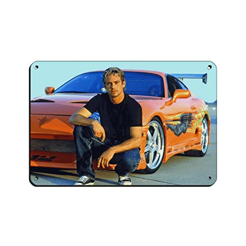 Paul Walker Style Poster (2) Retro Poster Metall Blechschild Chic Art Retro Eisen Malerei Bar Menschen Höhle Cafe Familie Garage Poster Wanddekoration 20 x 30 cm von FUKITT