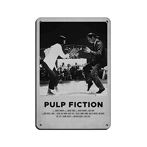 Pulp Fiction Dance Affiche de Film Poster Retro Poster Metall Blechschild Chic Art Retro Eisen Malerei Bar Menschen Höhle Cafe Familie Garage Poster Wanddekoration 20 x 30 cm von FUKITT