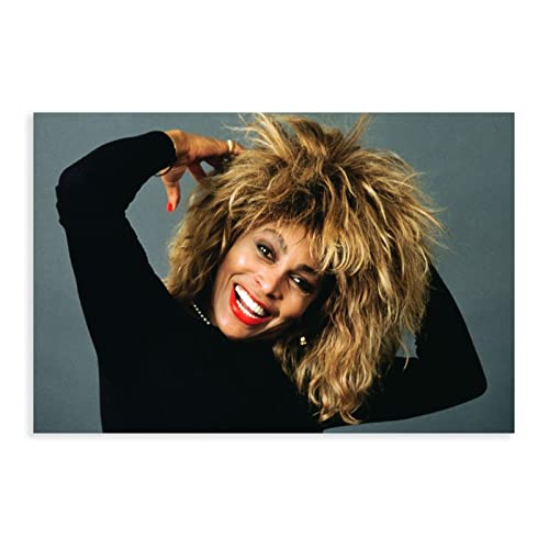 Rock Singer Tina Turner Klassisches Poster Leinwand Poster Wandkunst Dekor Bild Gemälde für Wohnzimmer Schlafzimmer Dekoration Rahmen Stil 60 x 90 cm von FUKITT