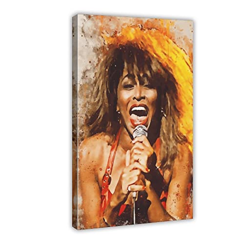 Rock Singer Tina Turner Klassisches Poster Leinwand Poster Wandkunst Dekor Druck Bild Gemälde für Wohnzimmer Schlafzimmer Dekoration Rahmen Stil 08x12inch (20x30cm) von FUKITT