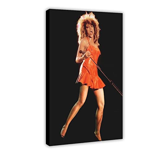 Rock Singer Tina Turner Klassisches Poster Leinwand Poster Wandkunst Dekor Druck Bild Gemälde für Wohnzimmer Schlafzimmer Dekoration Rahmen Stil 50 x 75 cm von FUKITT