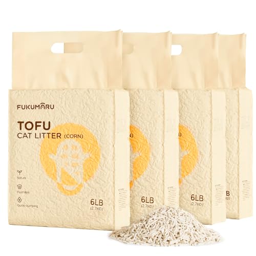 FUKUMARU Tofu Katzenstreu 10.8kg, schnell klumpstreu für Katzen, Gemischtes Maispellets, Staubfrei und Leicht klumpend, Geruchskontrolle, spült in der Toilette, Geringe Rückstände von FUKUMARU
