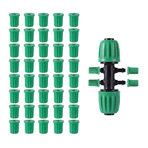 1/4 Barb Connector Plug Cap, Gummisteckerfitting für 1/4 Schlauchbewässerungssystem (40 Stück 1/4" stecker) von FULAIERGD