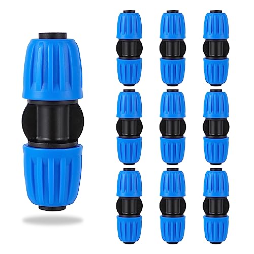 16mm Tropfbewässerungsfittings sperren Stachel-gerade Verbindungsstücke für 1/2 Zoll Tropfrohr (OD 0.620 in.ID ist 0.520. in) Fit,(10 Pcs Blau) von FULAIERGD