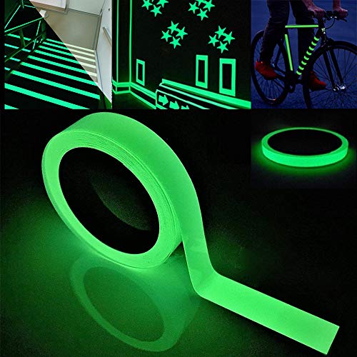 QitinDasen Premium 10m X 2cm Grünes Fluoreszierendes Klebeband, Leuchtendes Klebeband, Phosphor Klebeband, Nachleuchtend Markierungsband, Selbstklebend Warnklebeband, Glow in The Dark von QitinDasen