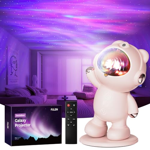 FULEN Sternenhimmel Projektor, LED Nachtlicht Kinder Galaxie Projektor, Aurora Nordlicht Projektor Mit Timer & Fernbedienung, Schlafzimmer Deko, Geschenke für Kinder,Rosa von FULEN