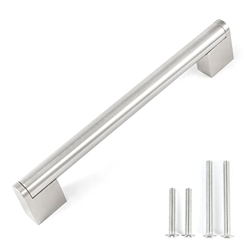 Fulgente 160mm Satinierter Nickel Europäischer Türgriffe, Modernen Schrank Schublade Stangengriff Küche Kabinett Schlafzimmer Schranktür Griffe Möbel 10er-Pack Küchengriffe Chrom von FULGENTE