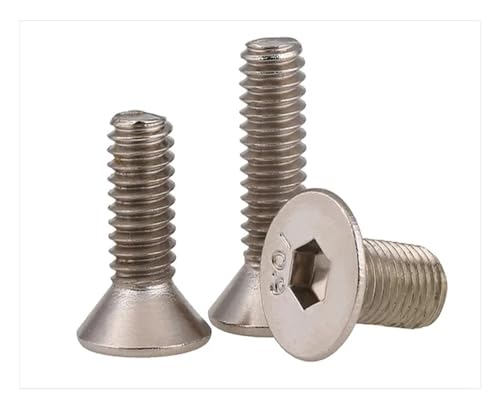 FULIMEI 10.9 Kohlenstoffstahl Senkkopf M5 M6 M8 Schrauben Bolzen Nickel Plating Flache Innensechskant(M6X45 30pcs) von FULIMEI