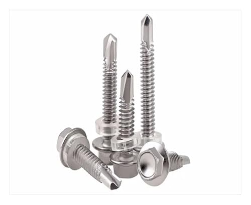 FULIMEI 410 Edelstahl Außensechskant Selbstschneidende Bohrschrauben Cut-off Schlitz M4.2 .8 M5. M6.3 Ohne Unterlegscheibe(M6.3X75 12pcs) von FULIMEI