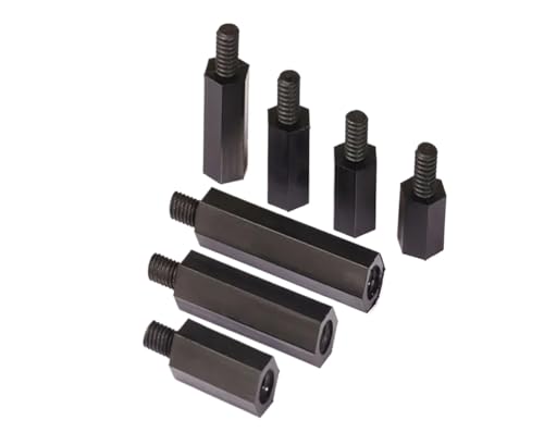 FULIMEI Externe Hex Single Head Isolation Columm Schwarz M3 M4 Spacer Kunststoff Schrauben Verstärker Bord Muttern(M3X45 50pcs) von FULIMEI