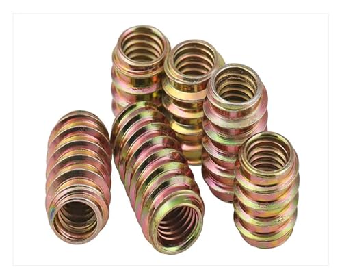 FULIMEI Flachkopf-Innensechskantmutter Eingebettete Eisen-Geradezähne M6 M8 M10 Möbel-Trapezverbinder(Round M8X25 25pcs) von FULIMEI