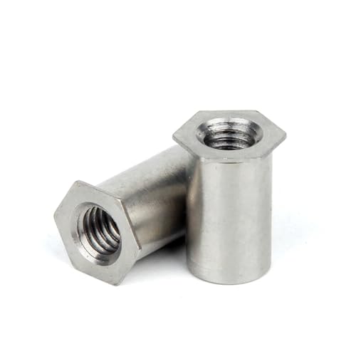 FULIMEI M2 .5 m3 m4 m5 m6 SOS selbstklemmende Abstandsbolzen, Durchgangsloch-Abstandsbolzen aus Edelstahl 304 mit Gewinde(M4x20(6.0) -100 pcs) von FULIMEI