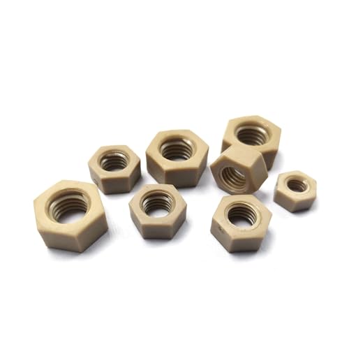 FULIMEI M3-M10 Sechskantmuttern-Set, Polyetherkton-Spezial-Kunststoffmutter(M2.5 (30 pieces)) von FULIMEI
