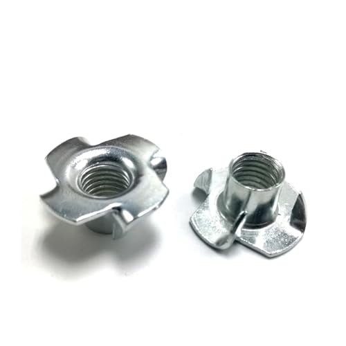 FULIMEI M3 m4 m5 m6 m8 m10 m12 Vier Zinken T-Mutter, Möbel Holz Einsatz Muttern(Type A -Thick type,M8-100 pieces) von FULIMEI