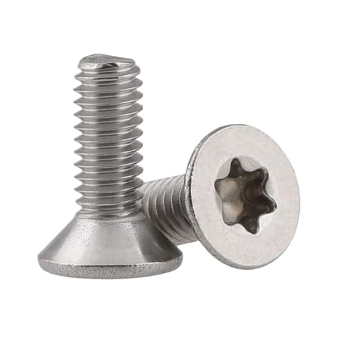 FULIMEI M3x4 M3x5 M3x6 M3x8 304 Edelstahl Torx Sechslappen Senkkopf Flachkopf Maschinen Sicherheitsschraube(50Pcs M3x6) von FULIMEI