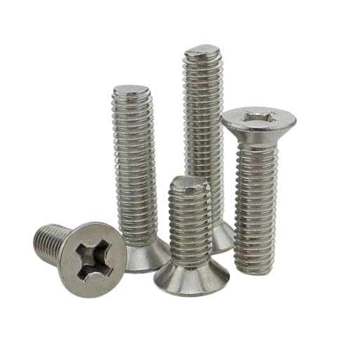 FULIMEI M3x9 M3x12 M3x35 304 316 Edelstahl Kreuzschlitz Senkkopf Flachkopf Maschinenschraube(90Pcs 304ss M3x9) von FULIMEI