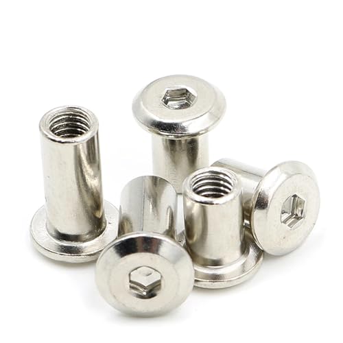FULIMEI M4 M5 M6 M8 Innensechskantmuttern, Möbelschraube aus Kohlenstoffstahl mit Innengewinde, Flachkopf-Rvet-Mutter(M5x20-120 pieces) von FULIMEI
