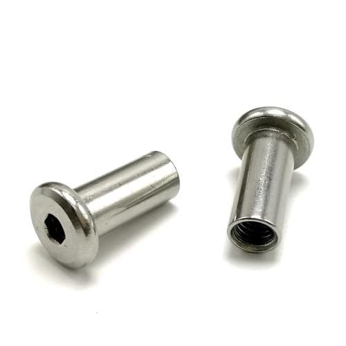 FULIMEI M5 Innensechskantmuttern, Möbelschraube aus Edelstahl 304, Innengewinde, M2 ~ M10 Flachkopf-Nietmutter(M5x80-20 pieces) von FULIMEI